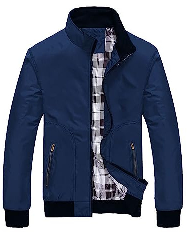Generico Giacca da Uomo Leggera Estiva Giubbotto Casual Giubbino a Vento Bomber di Transizione Giacche da uomo