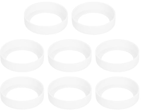 QUARKZMAN 8uds Agua Botella, Protector Silicona Bota Manga Antideslizante Inferior Cubierta Parachoques para Agua Botellas Taza Vaso Transparente(75mm)