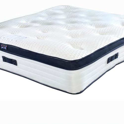 Rebound Pillow Top Pocket 2000 Latex Mattress - Medium Firm, 28cm Deep with Pocket Springs & Natural Latex, Cooling Airflow (Super King 180cm x 200cm)
