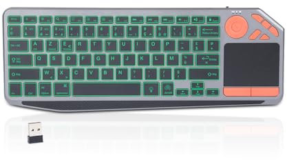 KOOCHUWAH Tastiera senza fili AZERTY retroilluminata con touchpad multimediale tastiera Bluetooth per iPad Tablet PC Smart TV Windows Android iOS