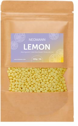 NEOMANN Vaxpärlor för vaxhårborttagning, 450 g citrondoft, hårt vax eller vax för smärtfria vaxpärlor, hårborttagning – för alla vaxvärmare och hela kroppen