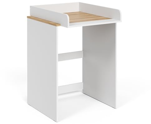 Vicco armadietto coprilavatrice Viktor, Bianco/Artisan, 68 x 88.2 cm 2 parti con fasciatoio, per riporre detersivi e come superficie d’appoggio