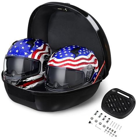 Yescom 50L Universal Motorcycle Tour Tail Box Scooter Trunk Storage w/Lock