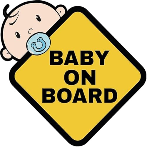 Adhesivo. Pegatina coche Baby on board, Bebé a Bordo 15 x 15 cm. Vinilo fácil aplicación, pegatina coche, camión, furgoneta.