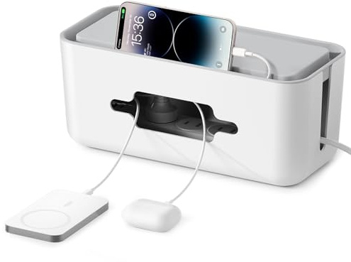 ORICO Cable Management Box, Cord Hider Box to Conceal Power Strips on Desk or Floor, Keeping Cords Tidy and Protected from Damage, Stylish Cable Organizers for Home, Office, School - PB01