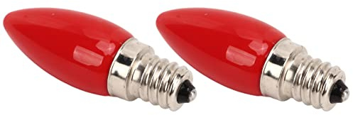 Dilwe 2 Bombillas LED E12 para Candelabro, 1,5 W, 220 V, Mini Bombilla Roja de Cristal con Base E12, para Lámpara de Dios de la Riqueza, Linterna de Mesa Sagrada