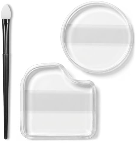 3 stycken silikon makeup-svamp transparent sminksvamp smink svampar silikonpuffs smink svamp för kosmetisk och flytande foundationapplikator