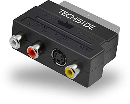 TECHSIDE Adattatore Scart Svhs S-Video | Funzione Input Output | Per Grabber Convertitore Vhs