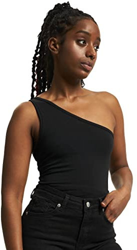 Urban Classics Damen Sport Tank Top Ladies Asymmetric, Schwarz (Black 00007), Small (Herstellergröße: S)