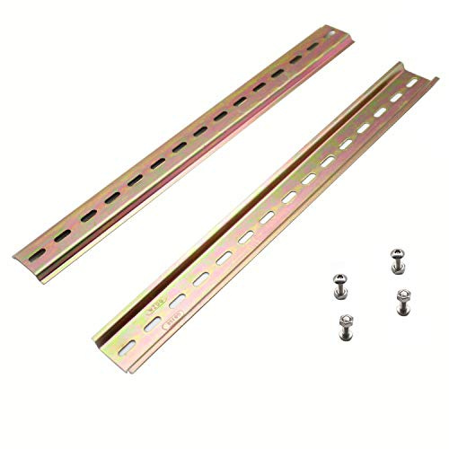 HERKINDNESS Lot de 2 Rails DIN 300mm Métal, Rail DIN Électrique Fendu 35mm, U-Groove Rail de Montage pour Disjoncteur et Armoire Électrique