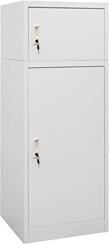 vidaXL Sattelschrank Stallspind Sattelspind Reitschrank Sattelhalter Sattelträger Stahlschrank Schließfachschrank Hellgrau 53x53x140cm Stahl