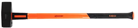 NEO TOOLS Martello da pietra 4-6 kg, manico in fibra di vetro, progettato per la forgiatura e altri lavori di costruzione, costruzione monolitica in un elemento in acciaio, TÜV Rheinland, DIN 1193