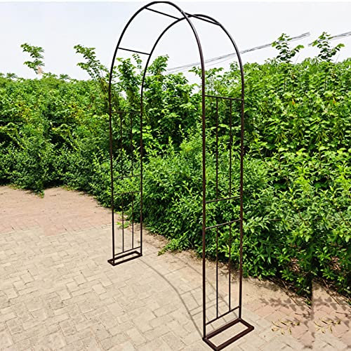 Arco da Giardino in Metallo,Arco per Rose Piante Rampicanti,Resistente Padiglione da Giardino,Pergolati alle Intemperie E Autoportante,con Base,Facile da Montare,Bronze-W300cmxH240cm/118x94in
