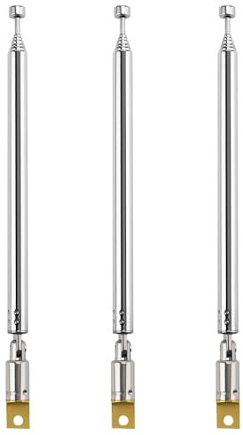VooGenzek 3 Pièces 55cm 7 Sections Antenne Télescopique, Antenne Télescopique Portable FM, Antennes Radio FM Télescopiques Portables, pour TV Dab AM/FM Réception Stéréo