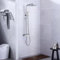 OUGOO Duschsystem mit Thermostat, Höhenverstellbar 70-123cm, ABS Regendusche mit Armatur, Handbrause, Schlauch, Brausestange und ABS Eckig Duschkopf (22,5×22,5cm), Chrom