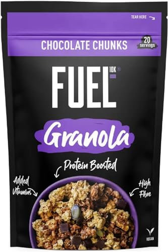 ESSENTIAL PRODUCTS FUEL10K Protein Boosted, Chunky Granola, Chocolate Loaded, Gram Box-High Fibre, Vitamin Boosted Vegan Cereal with Dark Pieces, Jumbo Oats & Pumpkin Seeds, 1KG Deal Pack Sold by EPL