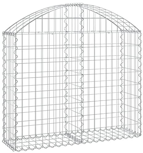 Parterre surélevé en Gabion arqué, jardinière en Cage à Pierre, Lit Surélevé à Gabion, Parterre de Fleurs Jardin Terrasse Extérieur Jardinière Panier à Pierres, 100x30x80/100 cm Fer galvanisé