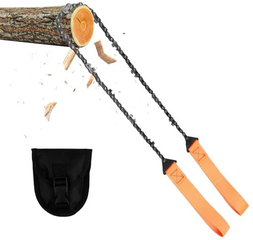 Sierra de Mano con 11 Dientes de Acero al Carbono, Incluye Funda para Cinturón, para Jardinería y Actividades al Aire Libre - Herramienta Resistente y Portátil