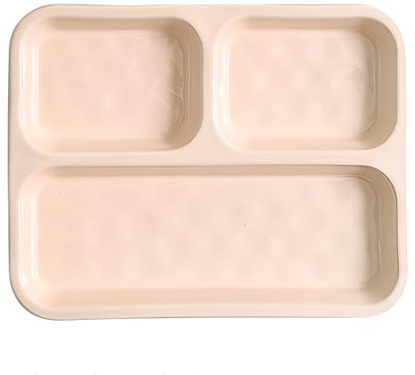 CompadreBol Piatto Diviso in Ceramica, Piatto Rettangolare con Scomparti per evitare che i sapori si mescolino, Adatto per pasta, insalata, frutta e pane, Adatto al Forno e al Microonde