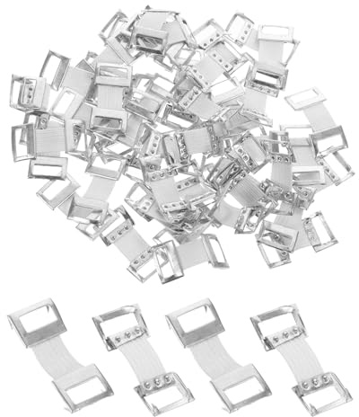 HUVZOR 50 Pièces Bande De Contention, Clips De Bandage Élastique,Clips Élastiques En Métal,Clips Élastiques En Métal,Clips De Fixation Remplaçables,Pour Différents Types De Bandages(Blanc)