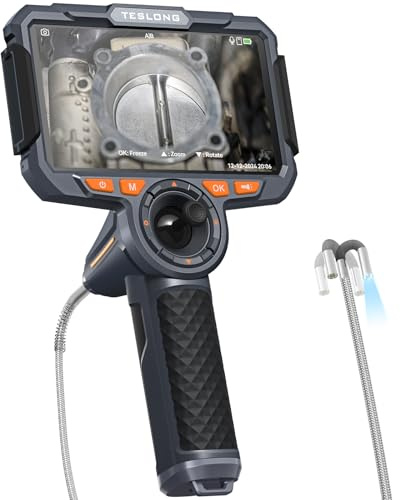 Teslong TF600 3.9mm 4-Way Articulating Borescope for Automotive Engine | Professional Mechanic Inspection Camera, Ergonomic Design, 6-inch 1920x1080 IPS Screen, 6 LEDs, IP67, 6000mAh, 32GB, 1.55M