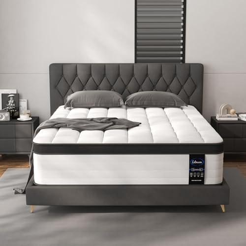 LETMOON King Size Mattress, 14 Inch Hybrid King Mattress in a Box, Medium Firm Memory Foam and Pocket Springs, Strong Edge Support, Pressure Relief
