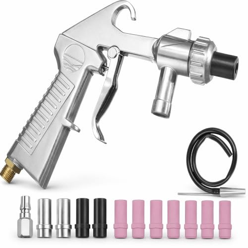 Sandstrahlpistole Druckluft Set - mit Düsen und 1m Gummischlauch