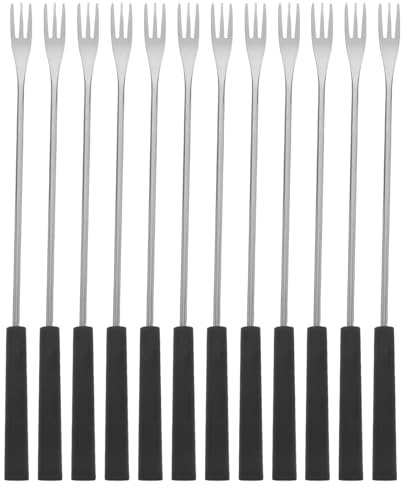 SHINEOFI Tenedores para Fondue de Chocolate y Queso, 12 Piezas de Acero Inoxidable Mango de Polipropileno, Resistentes al Calor, para Frutas, Parrilla y Postres en Cocina Doméstica