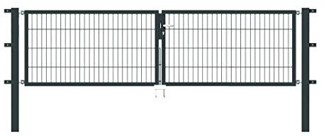 Alberts 650339 Doppeltor Flexo mit Zubehör | verschiedene Breiten und Höhen | anthrazit | Breite 300 cm | Höhe 80 cm