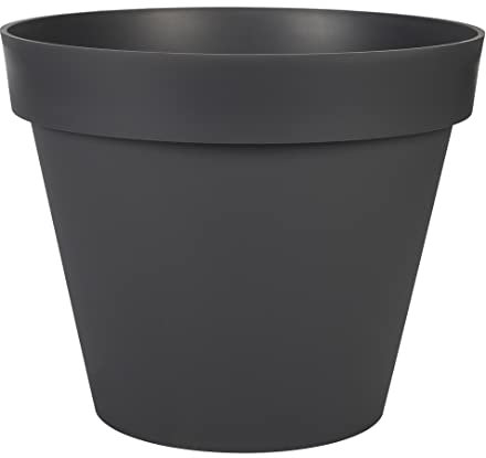 EDA - Pot de Fleur Rond Toscane Ø 48 cm - Volume 43 L - Ø 47,5 x H.39 cm - Gris Anthracite