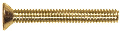 The Hillman Group 2145 Flat Head Slotted Machine Screw, 1/4 x 3-Inch, Brass, 10-Pack