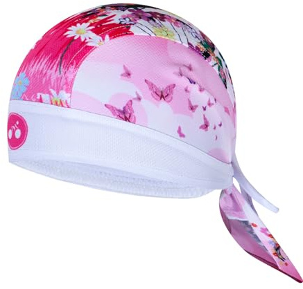 WeimoMonkey Cycling Cap for Men,Bike Hat Women Cooling Skull Caps Motorcycle Sports Under Helmet Liner Skeleton Girl Pink