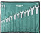 SATA ST09069SJ Ringmaulschlüssel, Gabelringschlüssel, Gabelschlüssel, Schraubenschlüssel Set 3/8/9,525 mm -1.1/4/279,4 mm, Zollgrößen poliert aus CR-V-Stahl in praktischer Roll-Tasche 14 Tlg.