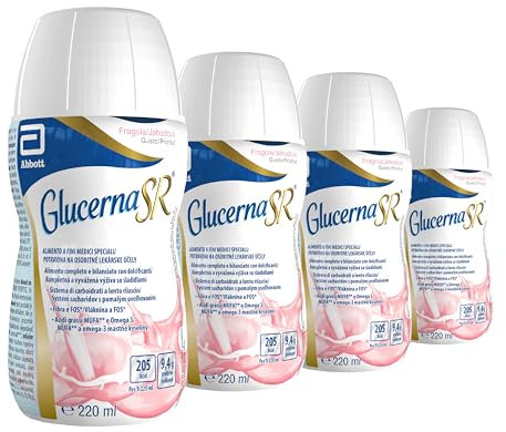 Glucerna SR | Alimento a Fini Medici Speciali Per Diabetici | Confezione 6X220ml | Gusto Fragola