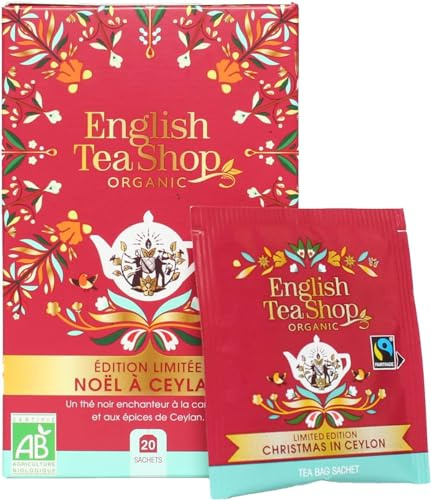 English Tea Shop Organic Fairtrade Christmas in Ceylon - 20 Tea Bag Sachets