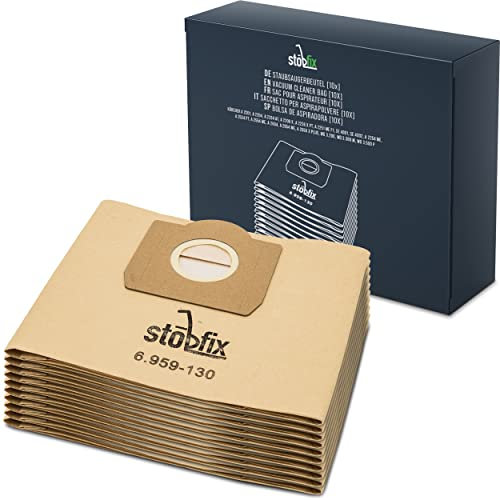 stōbfix 10 bolsas para aspiradora Kärcher 6.959-130.0 de repuesto WD3 bolsas de filtro de papel para aspiradora en seco y húmedo