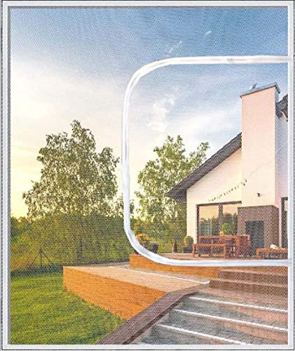 Yuing Protection de fenêtre pour chat et animaux de compagnie avec fermeture éclair, filet auto-adhésif, moustiquaire anti-moustiques, moustiquaire pour fenêtre, filet d'isolation indéchirable pour