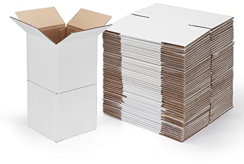 SPEPLA 6x6x6 Shipping Boxes for Small Business,40 Pack White Corrugated Cardboard Box for Packaging, Mailing, Storage