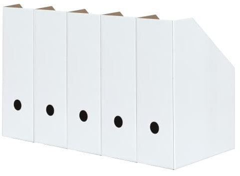 LANDRÉ Stehsammler A4, aus stabilem Karton, 10,5 cm breit, weiß, 5 Stück
