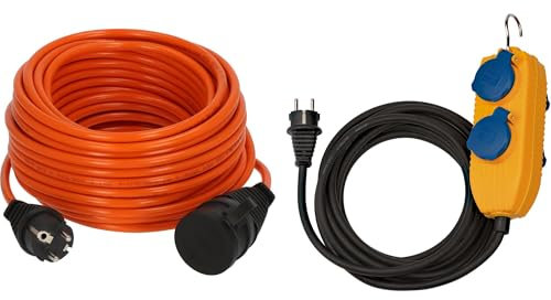 Brennenstuhl BREMAXX Verlängerungskabel & Baustellenkabel IP54 mit Powerblock (4-Fach Verlängerung für außen, Aussen-Verteiler mit 5m Kabel)