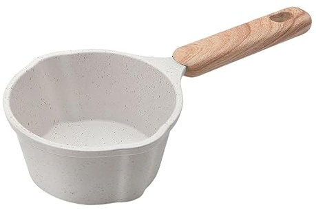 Casserole à Lait, Poêles antiadhésives et anti-rayures, Graduations Intérieures, Multifonctionnelle Petit Ustensiles Cuisine Bouillant Petite Casserole Pot Soupe pour Cuisinière, Induction, Blanche