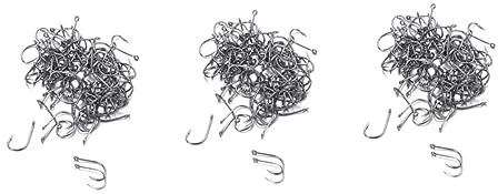Amosfun 300pcs Fishing Tackle Set Perforated Fly Fishing Hooks Freshwater Saltwater Hooks Carbon Steel Non-Corrosive Great for Pike Bass Herring
