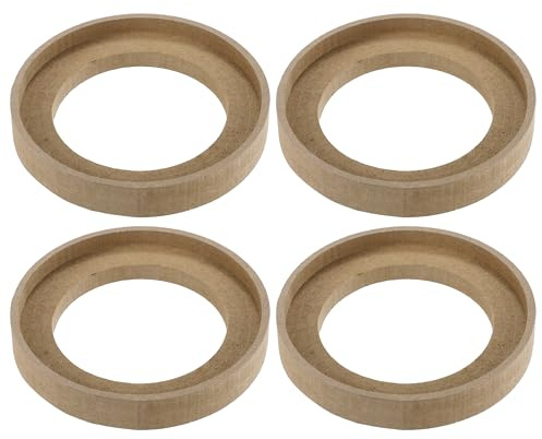 QUARKZMAN Anillos Espaciadores de Montaje para Altavoz Subwoofer de 4 Pulgadas, Madera, 4 Uds