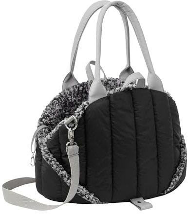 Hundetasche, Tragetuch, Tragetasche, Haustier, Transporttasche, Höhenverstellbar, Hundezubehör, Transportbox, Reise, 38x24x28 cm, Schwarz