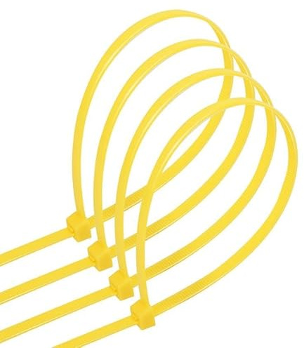 bridas de poliamida 3.6 x 200 mm (40 uds) amarillas, resistentes y duraderas, ideales para organización y sujeción de cables.