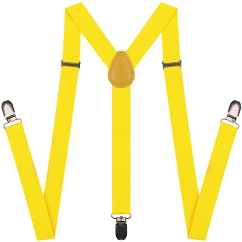 NestNook Tirantes para hombre de 1 pulgada de ancho, tirantes ajustables en forma de Y, comodidad transpirable para hombres y mujeres, amarillo, Talla única