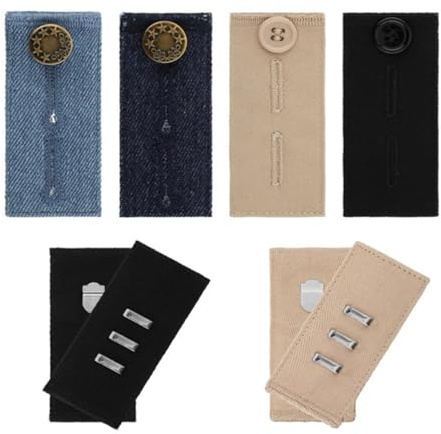 Visxcnu 6 Pack Rallonge de Ceinture pour Jeans et Pantalons,Rallonge Bouton Pantalon Etenseurs de Taille de Pantalons Elastiques Waist Bouton pour Jeans Pantalons Jupes
