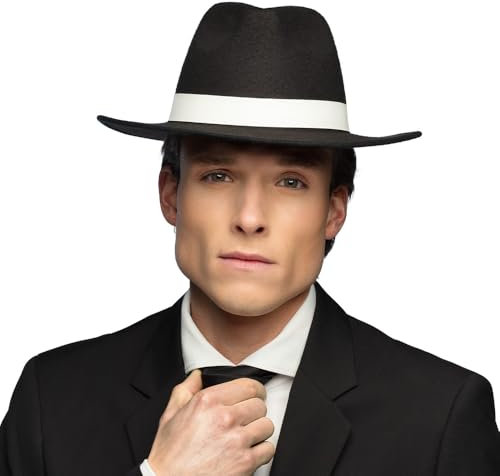 Boland 33010 - Gangster Hut, Kopfbedeckung für Erwachsene, Festival, Karneval, Fasching, Mottoparty