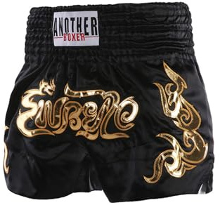inhzoy Kinder Boxing Shorts Thaibox Muay Thai Hose Kickboxen MMA Elastische Sport Kurze Hose Kampfsport Trainingshose A Schwarz 128-152