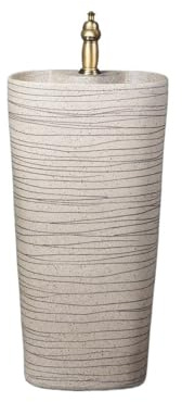 Lavandino a piedistallo Lavabo da appoggio in ceramica, lavandino con piedistallo integrato for il bagno